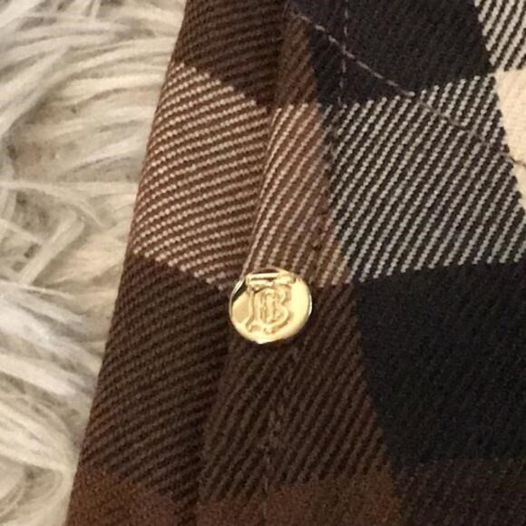 ✨ New Authentic Burberry Wool Check Skirt – Dark Birch Brown | Women’s Size 0 ✨ - Picture 4 of 10